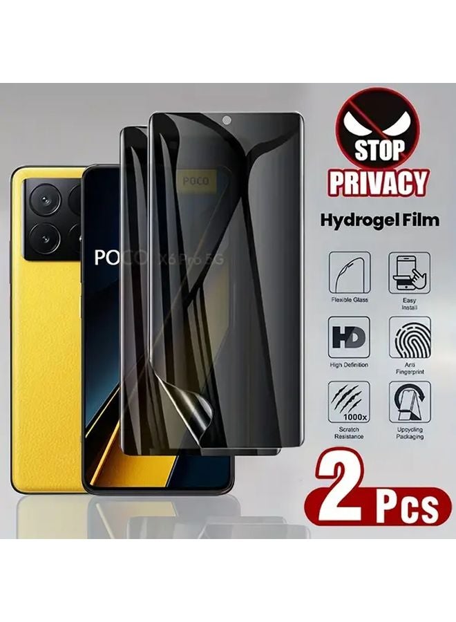Poco M6 Pro Anti Peeping Water Gel Film Screen Protector 2 Pack - Image 1